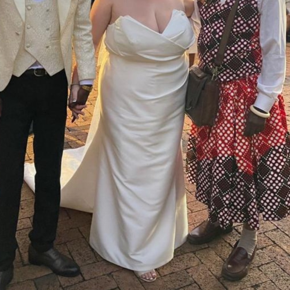 Martina Liana Satin Wedding Gown (typically wear size 18)